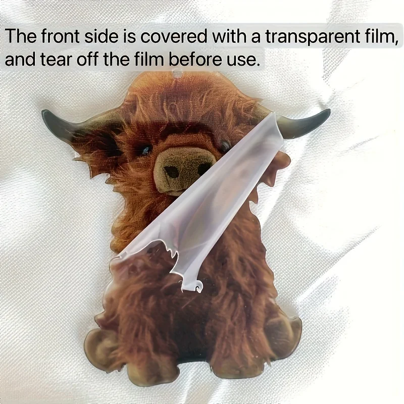 Cute Highland Cow Backpack Gift Pendant Highland Cow Car Rearview Mirror Pendant Holiday Hanging Decoration