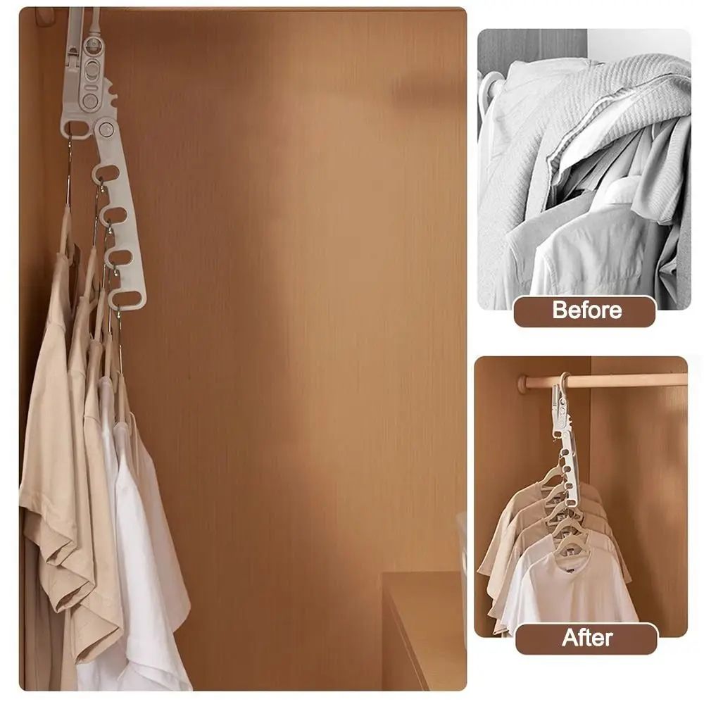Foldable Travel Clothes Drying Rack with Adjustable Hooks