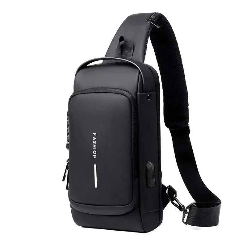 Designer Mens Crossbody Bag PU Leather Anti Theft Shoulder Chest Sling Bag