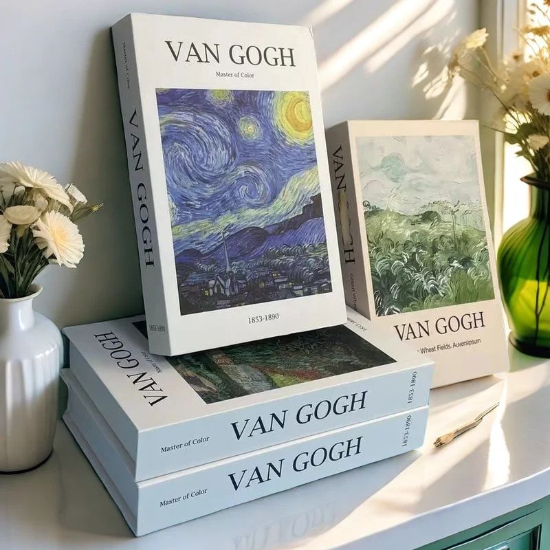 Van Gogh Monet Decorative Book Storage Box Coffee Table Art Decor