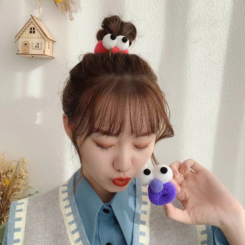 New Pattern Fashion Hair Band, Autumn and Winter Big Eyes Rope Girl, High Elasticity, Candy Color Hair