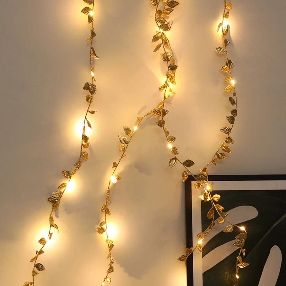 Gilded Willow Leaf Fairy String Lights