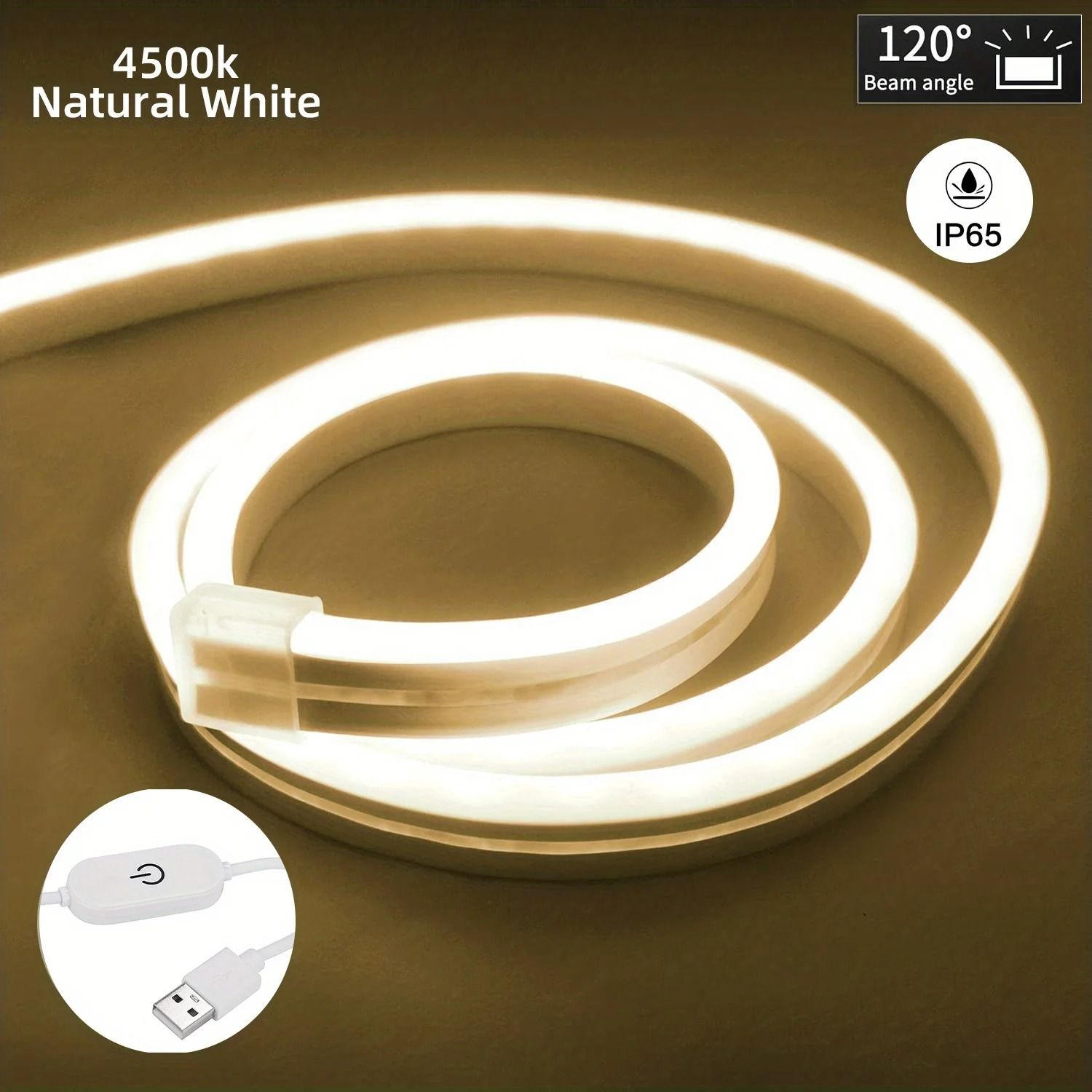 Flexible LED Neon Strip Light USB Dimmable Waterproof Neon Sign Tape
