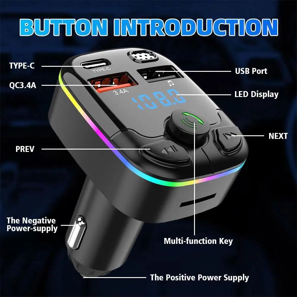 Bluetooth FM Transmitter Car Charger