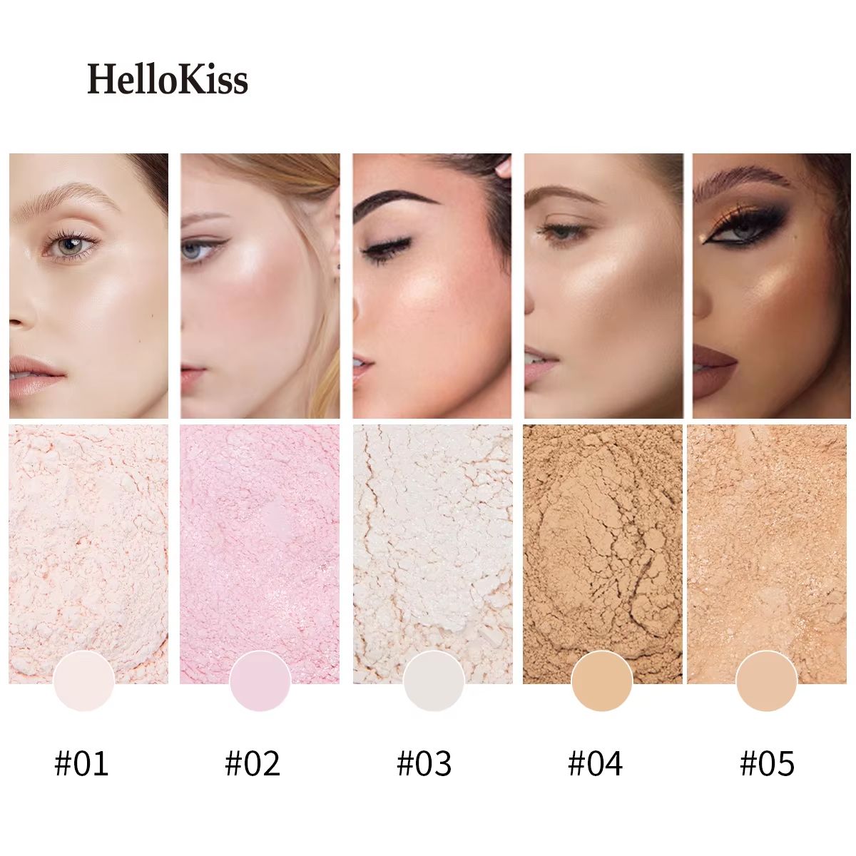 5 Color Loose Setting Powder Pore Blurring Matte Face Powder Long Lasting Makeup Finish