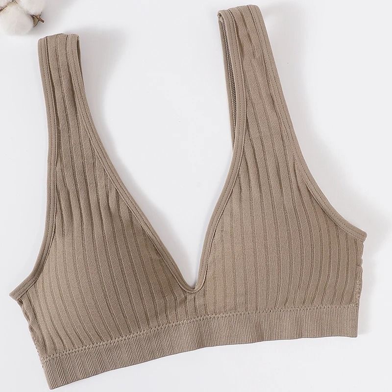 Veloura Seamless Deep V Bra Wire Free Backless Top