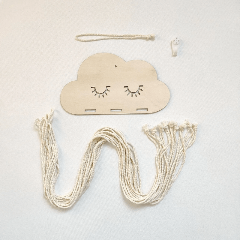 Cloud-Shaped Solid Wood Hair-Accessory & Jewelry Organizer