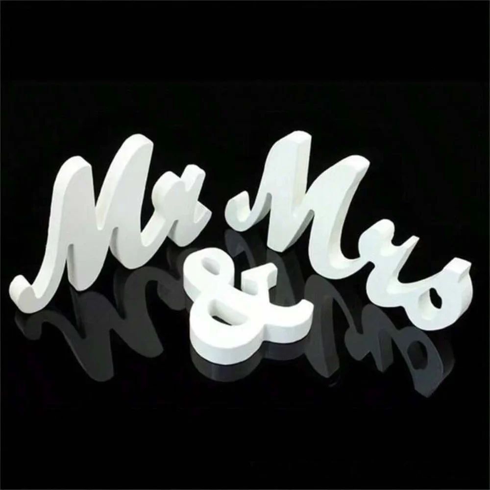 Wooden Mr and Mrs Wedding Sign Set