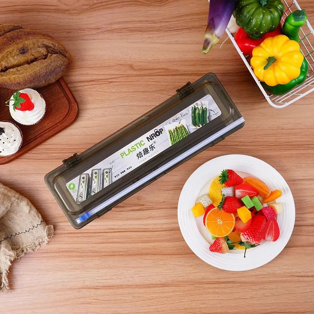Food PE Large Roll Box Packaging Cling Film Cutter Dispenser