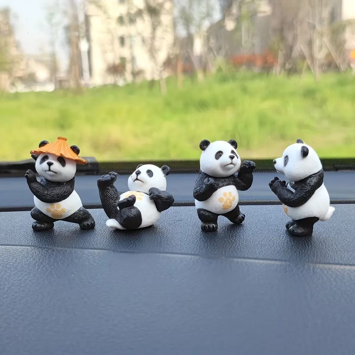 Panda Mini Car Ornaments Set for Dashboard and Desk Decoration