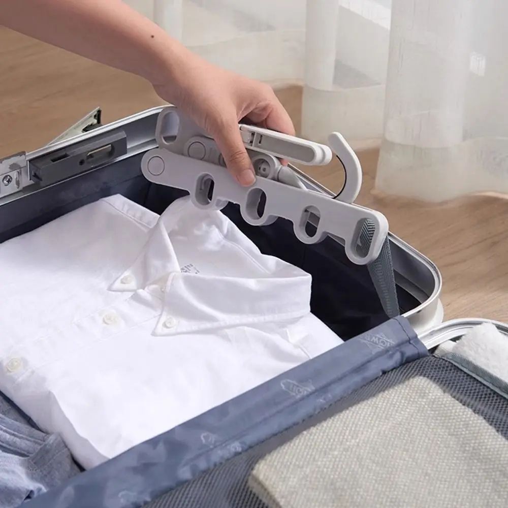 Foldable Travel Clothes Drying Rack with Adjustable Hooks
