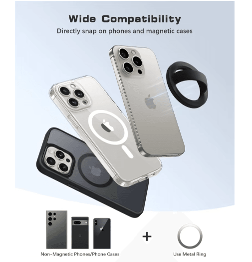 MagSafe Magnetic Silicone Finger Strap – Soft Loop Phone Grip & Stand