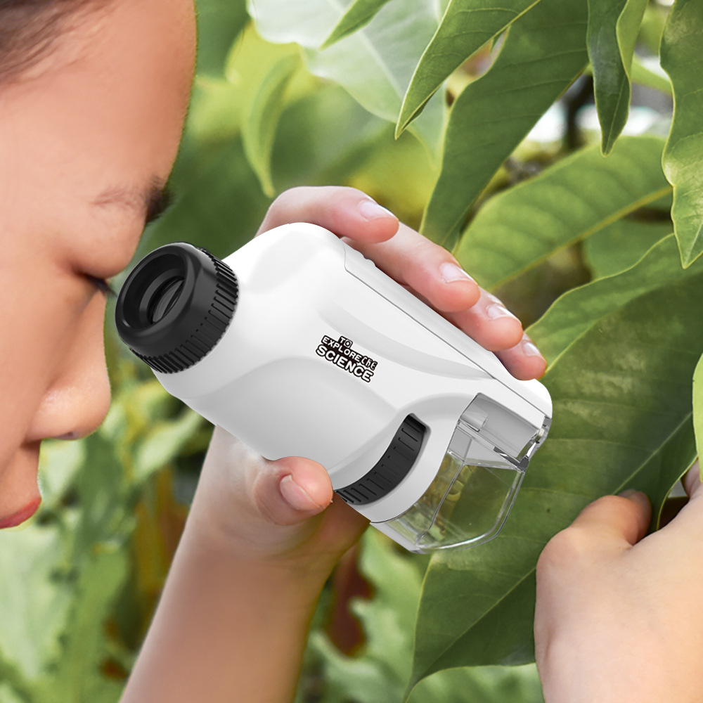 Handheld Microscope with LED Light  Battery Powered Kids Science Microscope
