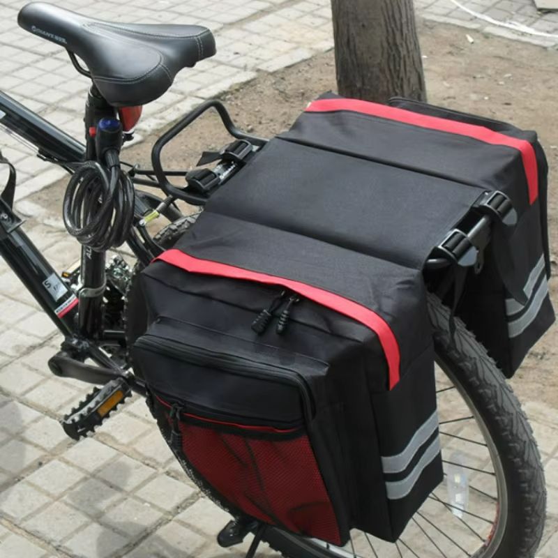Double-Sided Bicycle Rear Rack Bag – Large Capacity Cycling Luggage Pannier for Commuting & Travel