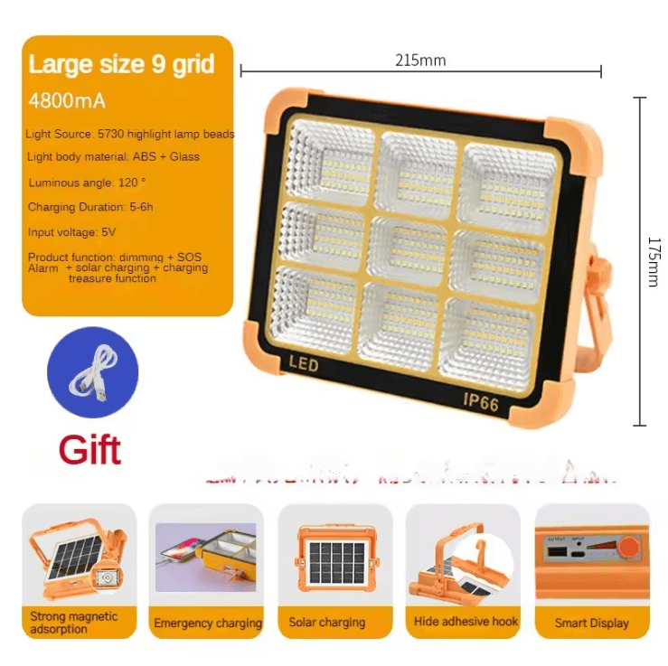 Camping Solar Lantern with 20000 mAh Power Bank Rechargeable LED Tent Light with Magnet Flashlight