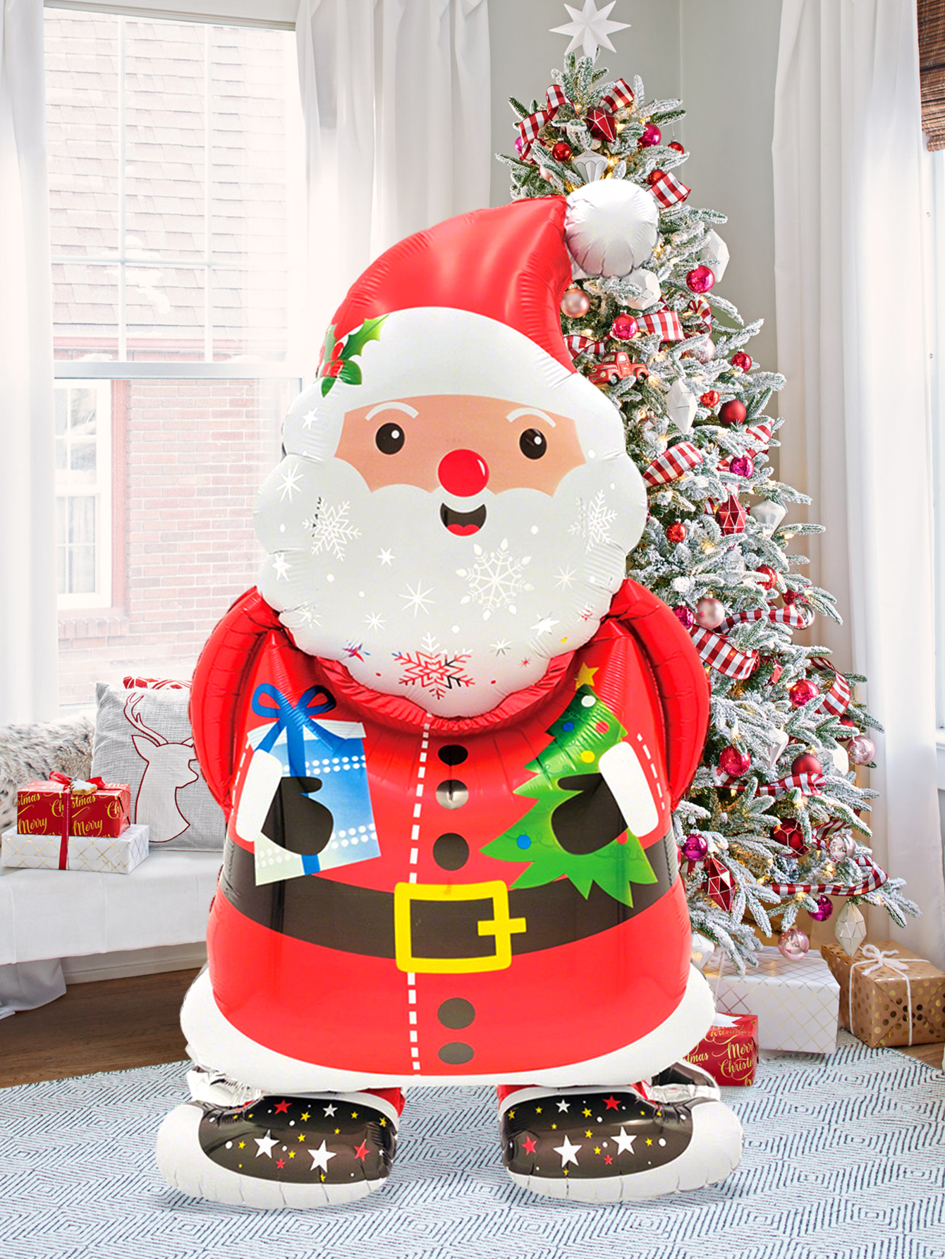 Christmas Party Decoration, Santa Claus Aluminum Foil Balloon, Holiday Party, Santa Claus Theme, New Year