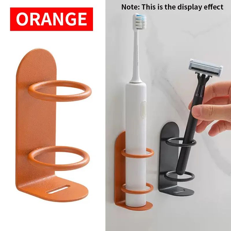 Wall Mounted Metal Toothbrush Holder No Drill Bathroom Rack
