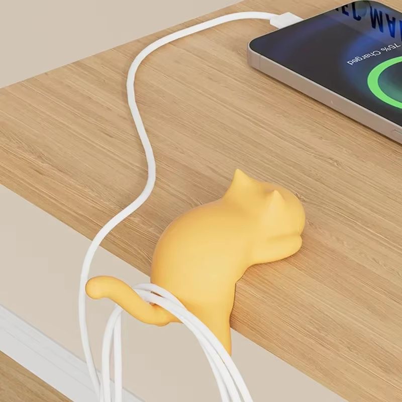 Cat Shaped Desk Side Backpack Hook No Punch Strong Load Bearing Foldable Hanger 1 or 2pcs
