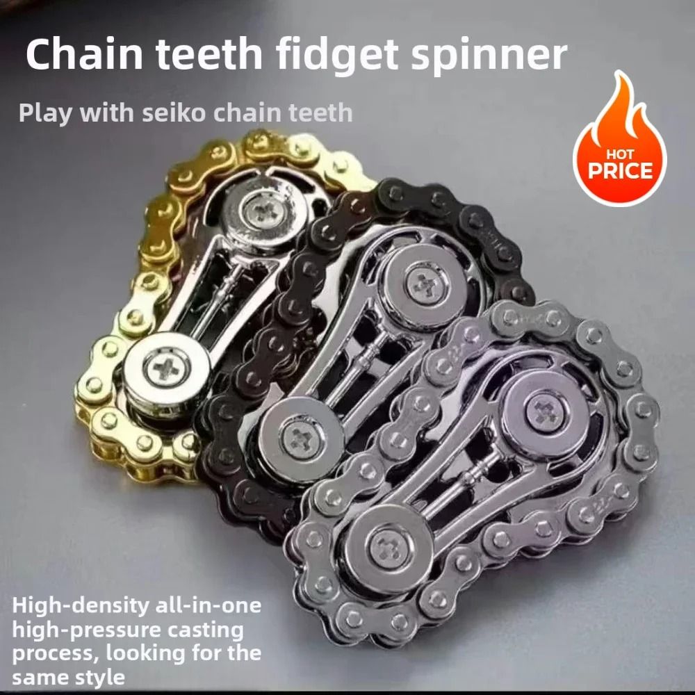 Metal Sprocket Flywheel Fidget Spinner Toy