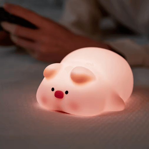 Cute Silicone Animal Night Light with USB Rechargeable & Dimmable Glow