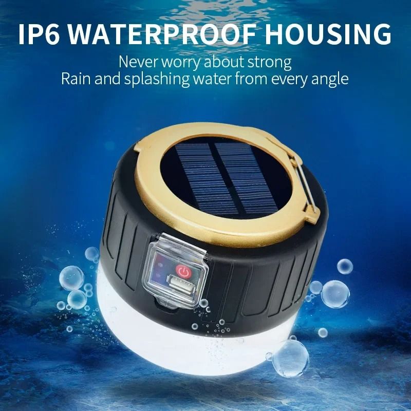 Solar Rechargeable LED Camping Lantern for Outdoor and Emergency Use
