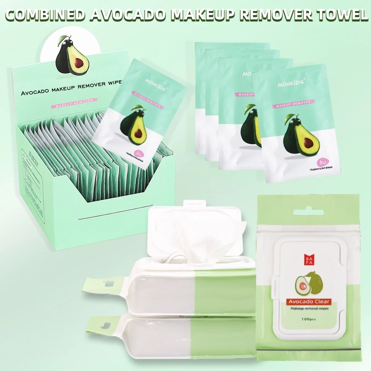 Gentle Makeup Remover Wipes Portable Facial Makeup Remover Wipes Individually Wrapped Cleansing Wipes Set