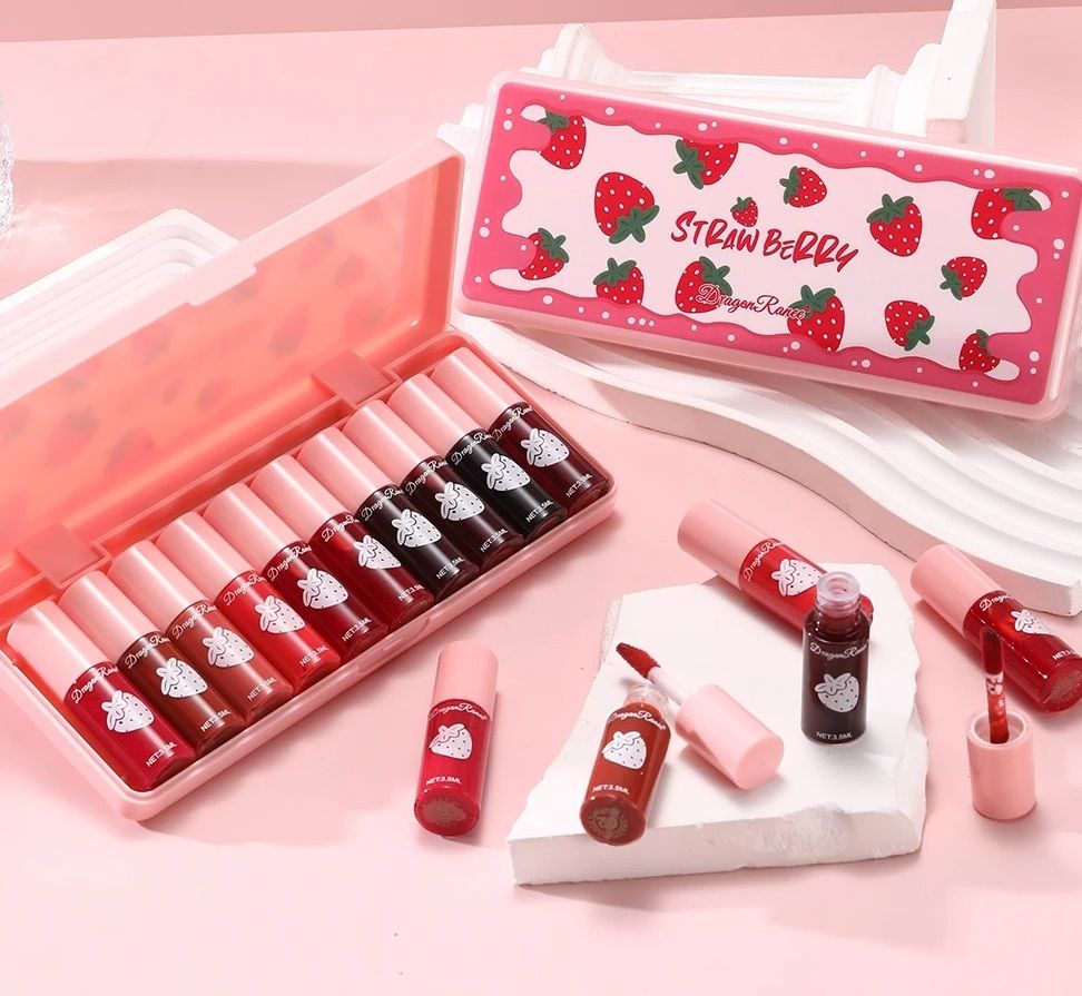 10 Pack Lip Stain Set Long Lasting Water Tint Lip Color