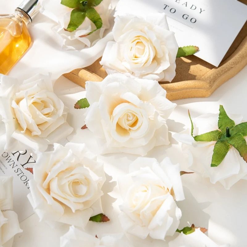 Heritage Silk Grand Rose Heads