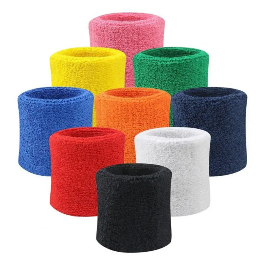 2Pcs Tennis Sports Wristband, Volleyball Gym Sweatband, Elastic Brace Support, Towel Bracelet Quick Dry