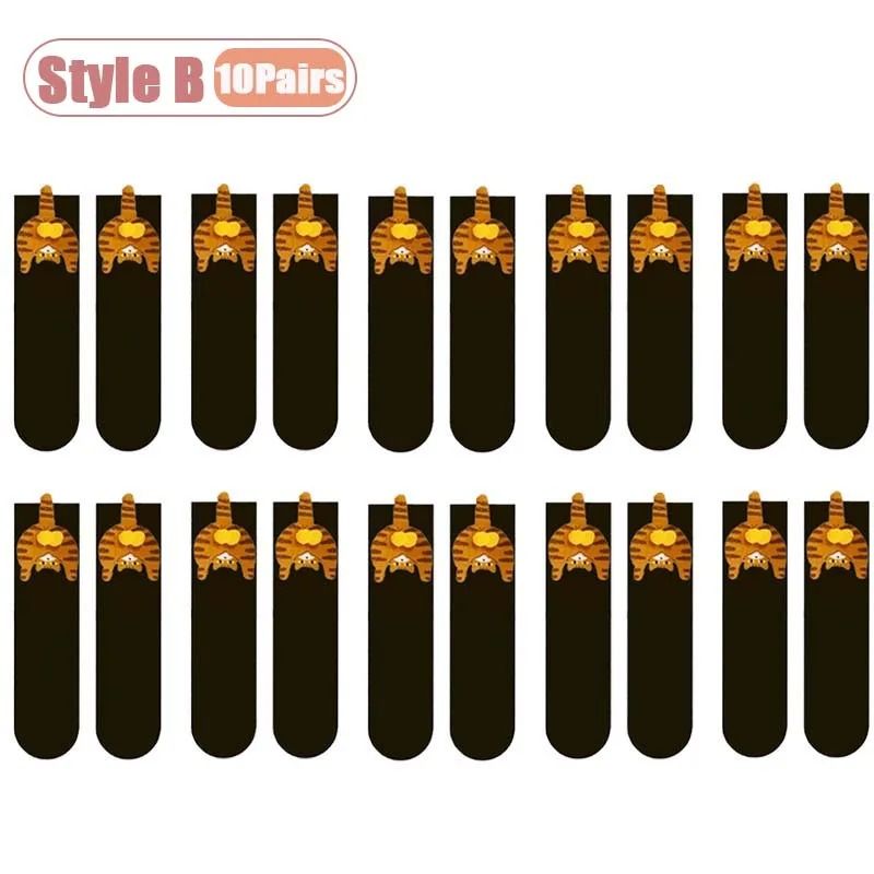 Cartoon Cat Egg Cozy Mid Calf Socks