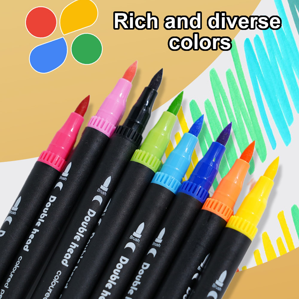 Colors Double Head Markers, Tip Art Supplies Drawing Brush Pen Set, Perfect for Office, School, Gift Pens and Pencils