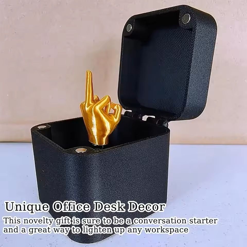 Middle Finger Surprise Gift Box Pop-Up Prank Toy for Friends, Office & Home