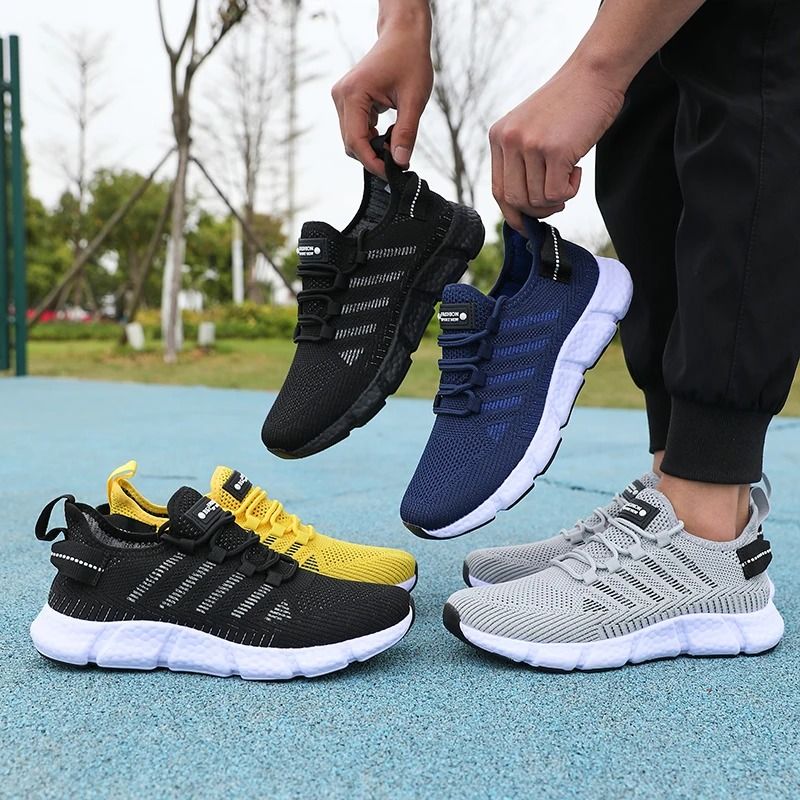 Men Mesh Breathable Running Shoes Lightweight Casual Outdoor Exercise Trainers