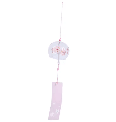 Japanese Glass Wind Chime – Sakura Cherry Blossom Wind Bell Hanging Decor