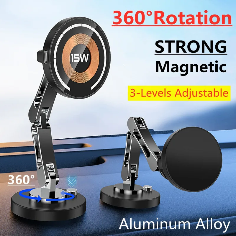 Magnetic Wireless Car Charger Mount Fast Charging Stand for Phones