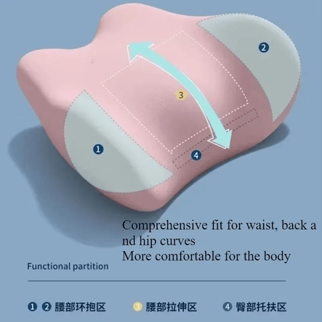 Ergonomic Lumbar Support Pillow for Sleeping and Back Pain Relief