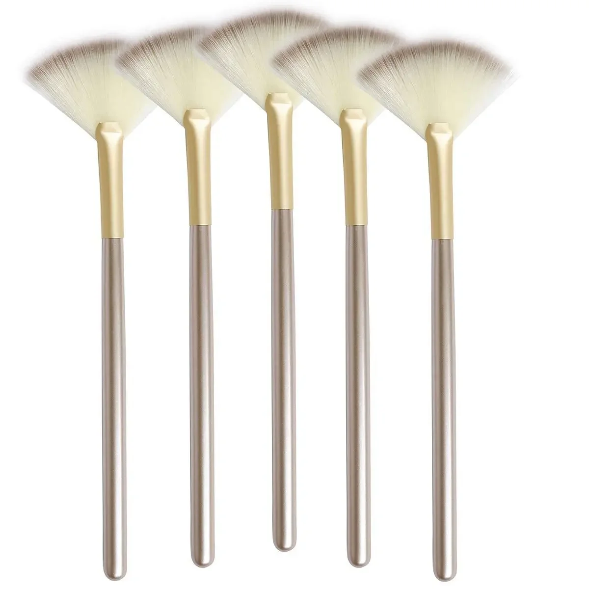 Fan Brushes Makeup Brush Set, Soft Fiber Applicators for Glycolic Peel & Masks, Wooden Handle, Cosmetic Tool