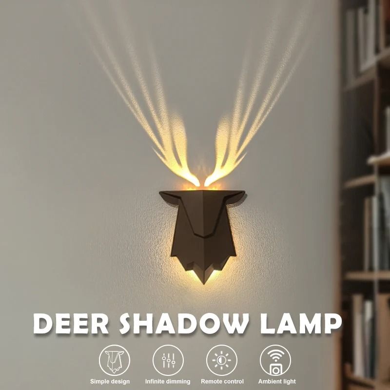 Rechargeable Deer Shadow Night Lamp with Adjustable Brightness