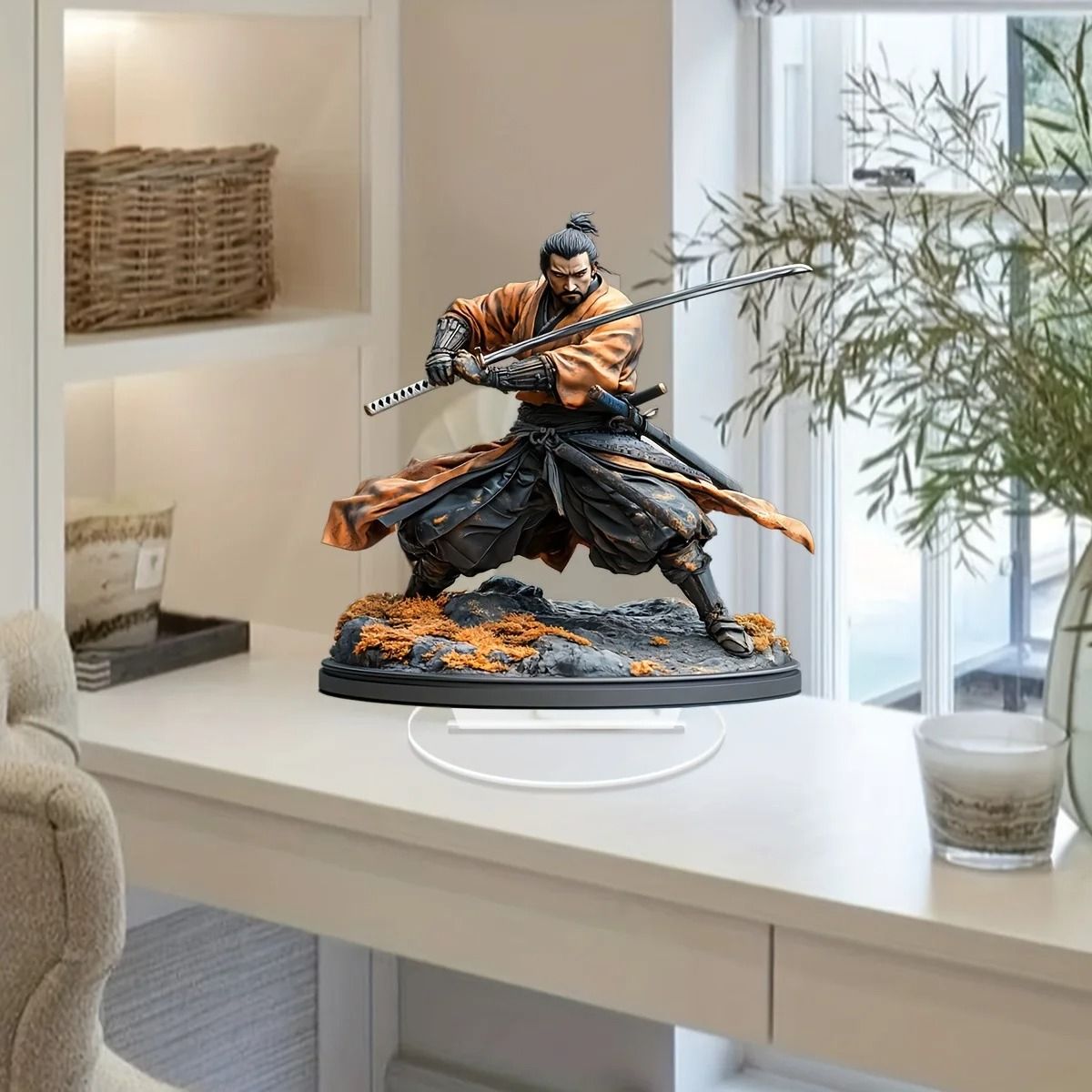 2D Flat Warrior Acrylic Statue Traditional Warrior Art Decoration