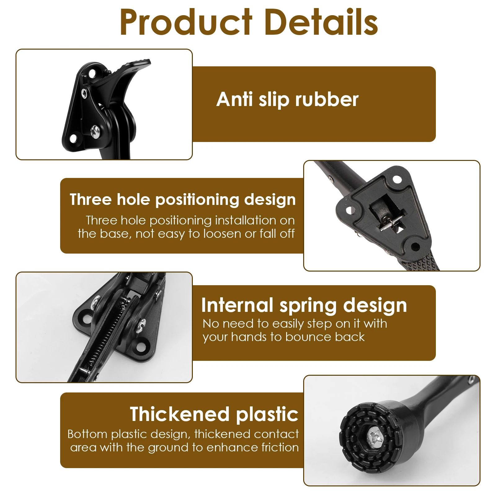 Heavy Duty Kickdown Door Stopper Adjustable Pedal Door Stop for Home and Garage