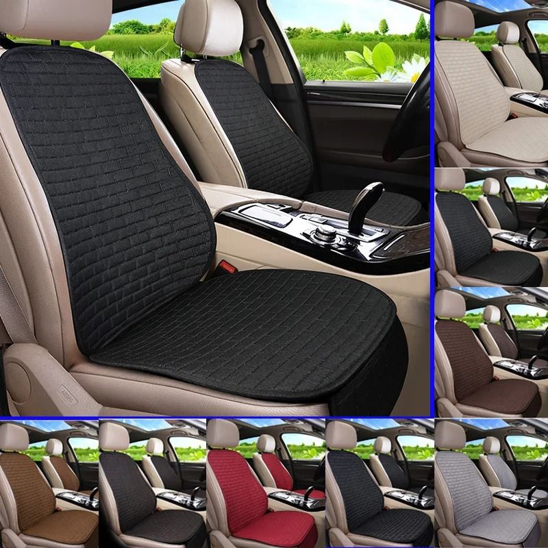 Flax Car Seat Cushion Pad – Breathable Auto Seat Protector for Front or Rear Seats