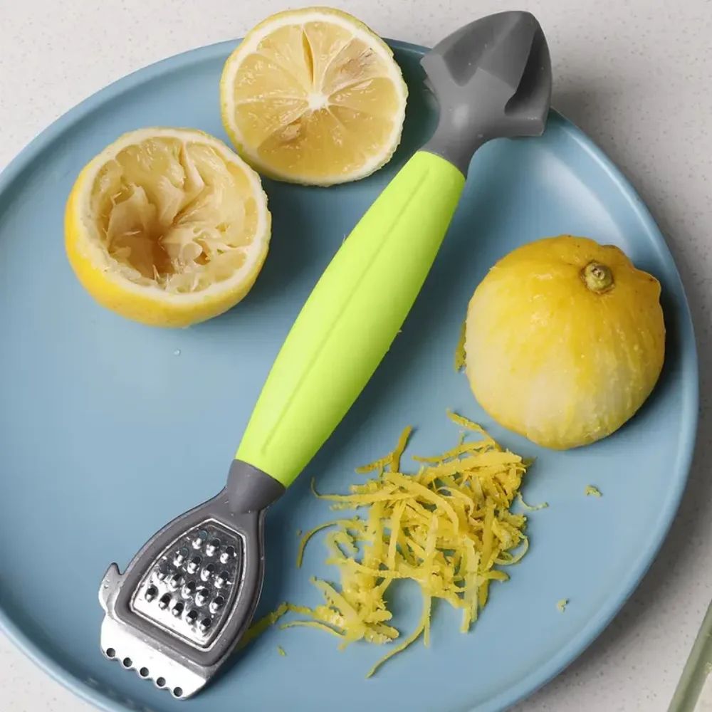 2-in-1 Lemon Juicer & Zester Grater - Compact Citrus Juicer Grater and Cheese Tool