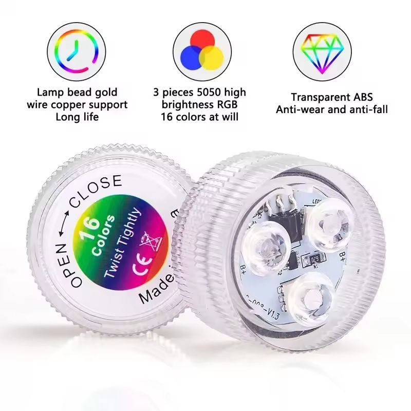 RadiantWave Under-Water RGB Ambient Light Strip (Battery-Powered & IP68 Waterproof)