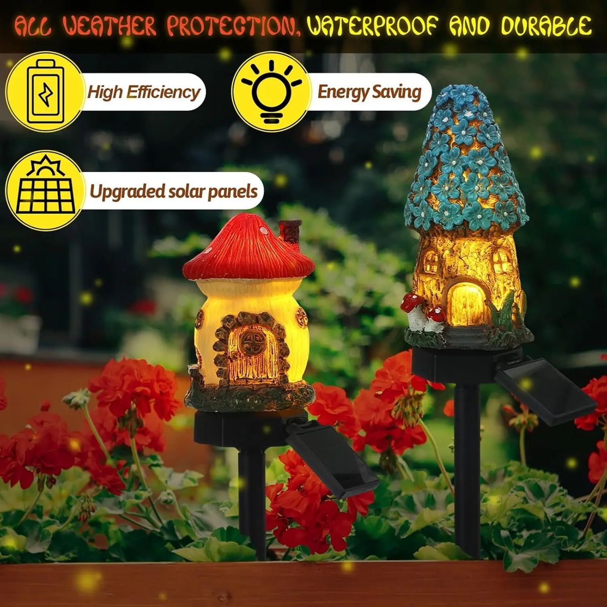 Solar Mushroom Garden Light – Waterproof Resin LED Decor for Outdoor Lawn & Pathways
