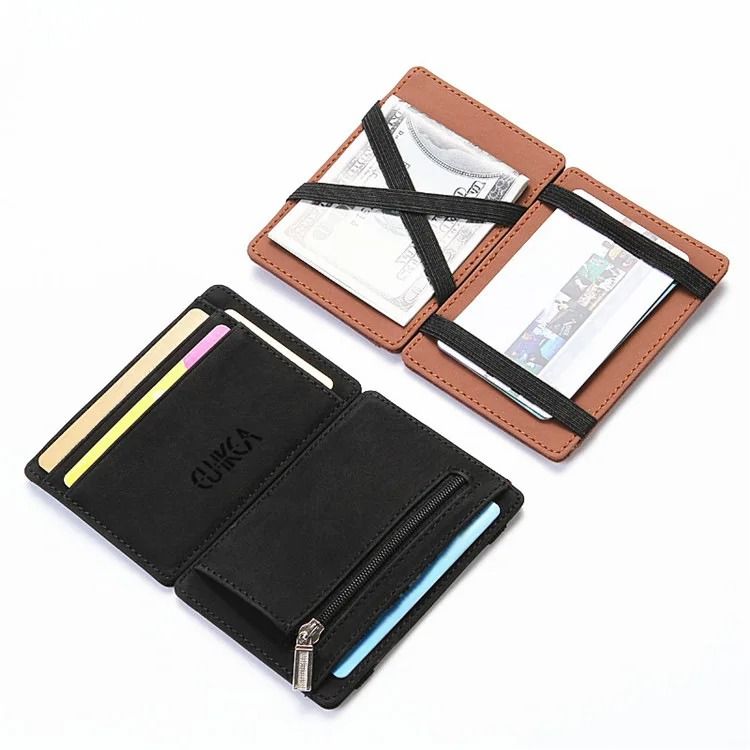 Slim Leather Magic Wallet with Card Holder and Money Clip