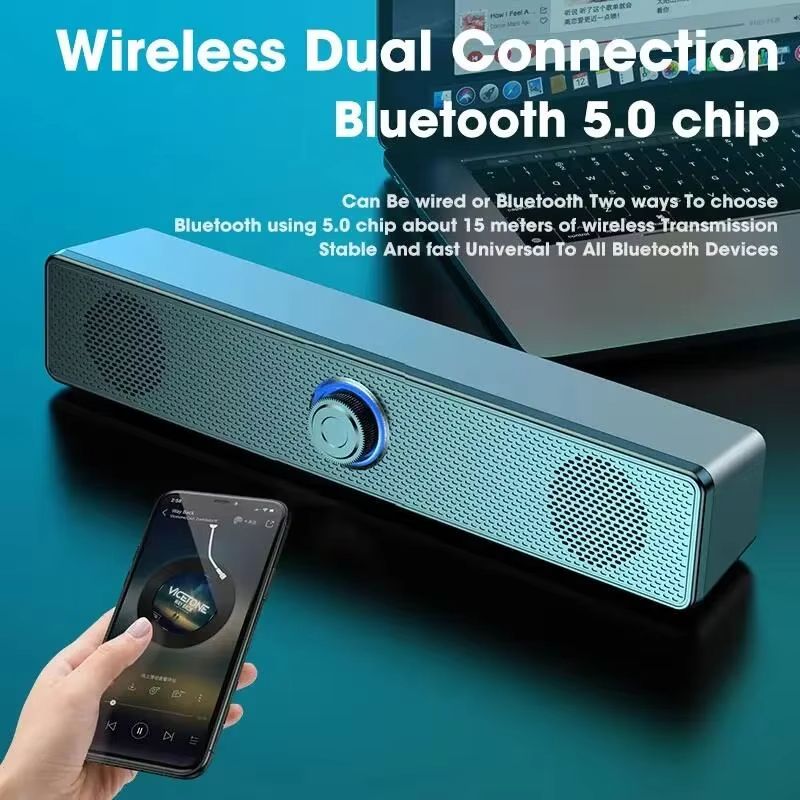 PC Bluetooth Soundbar Speaker – USB Powered Wireless & Wired Audio System for TV, Laptop, Gaming & Home Theater