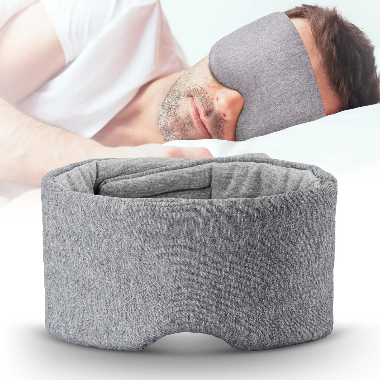 Handmade Cotton Blackout Sleep Mask for Side Sleepers Soft & Portable Eye Covers for Travel