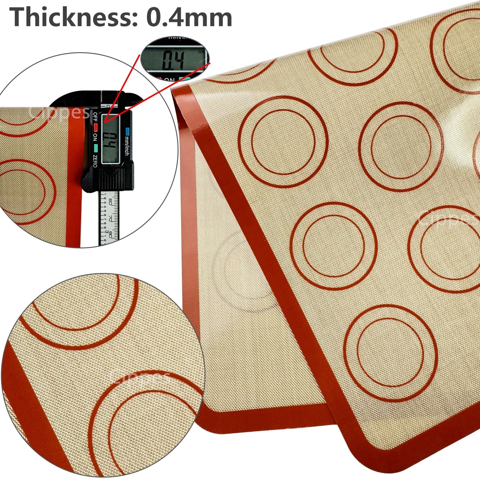 Silicone Baking Mat Thin 0.4 mm Non Stick Reusable Oven Liner