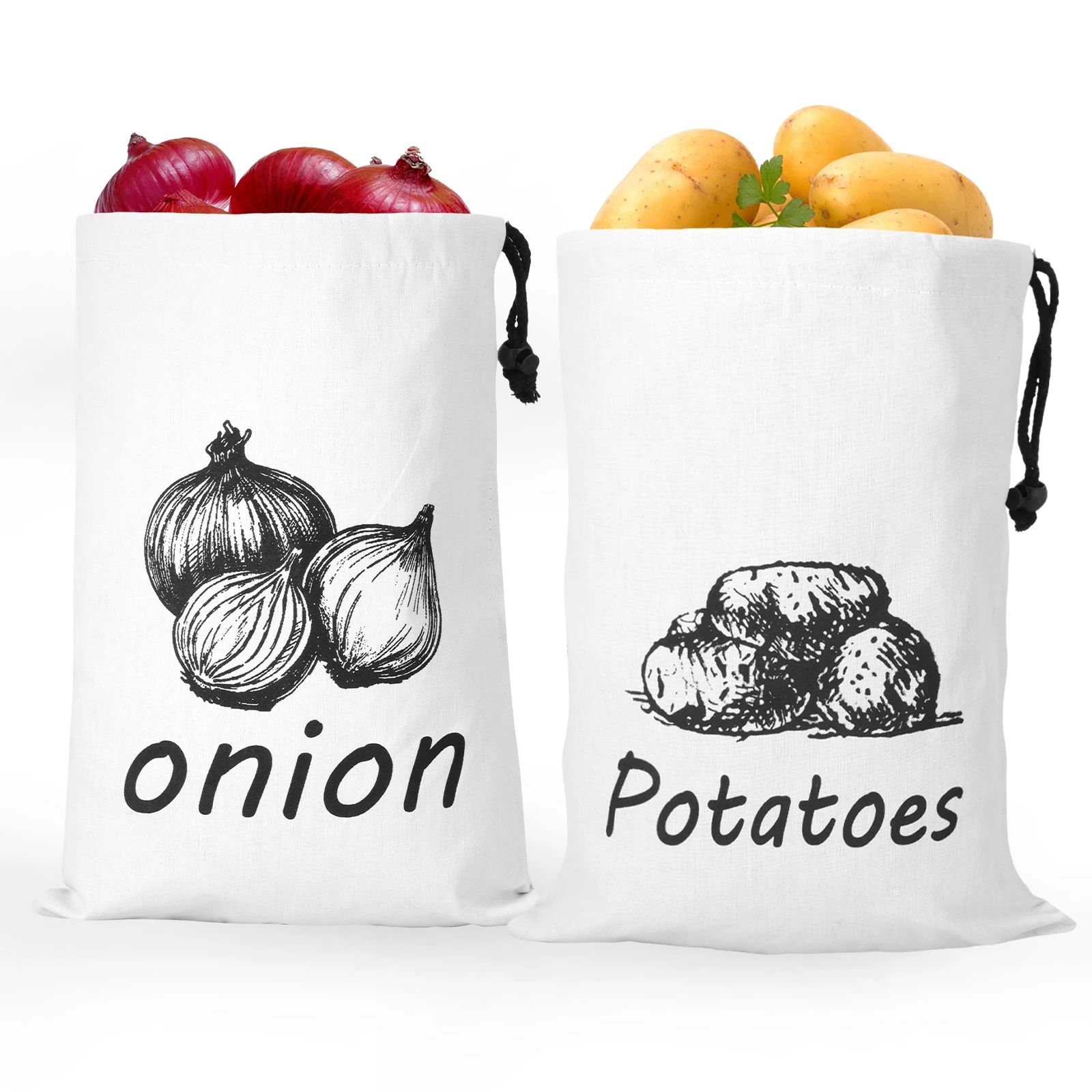 Reusable Potato Onion Storage Bag Set
