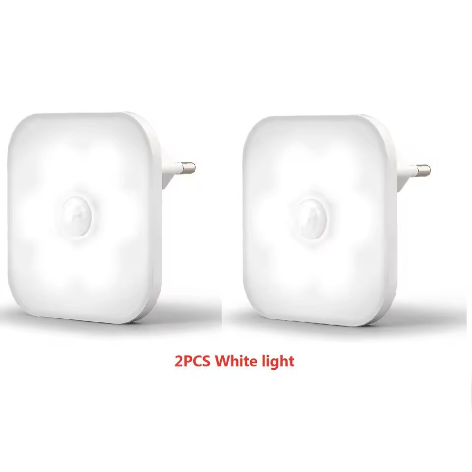 Wireless LED Motion Sensor Night Light (EU Plug) LED Night Lamp for Childrens Bedroom, Bedside, Table, Hallway